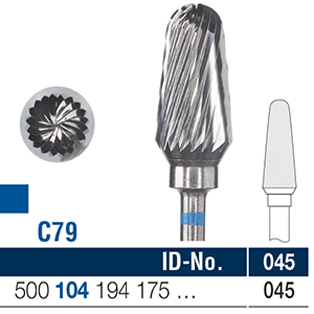 Ela Carbide Bur HP Cutter Fig 79, 194 045 Medium Plain-Cut