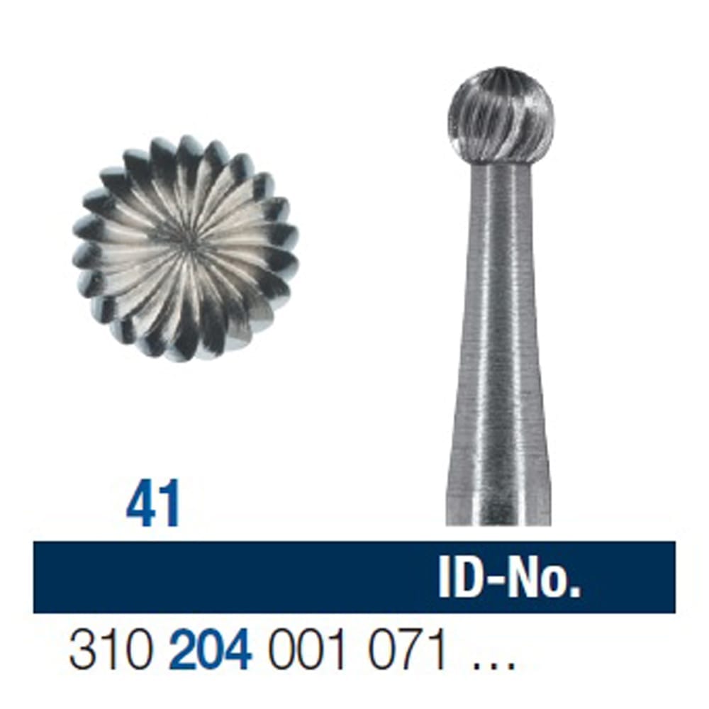 Ela Steel Bur RA Finishing Round Fig 41 - Pack 10