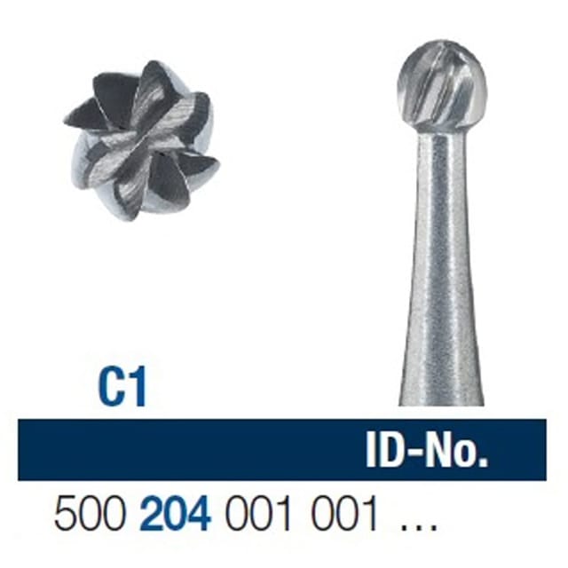 Ela Carbide Bur RA Round Fig 1 - Pack 6