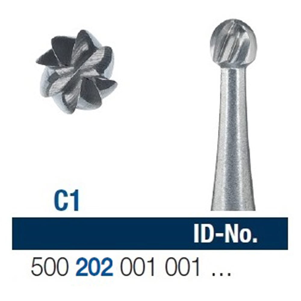 Ela Carbide Bur RA Mini Round Fig 1 - Pack 6