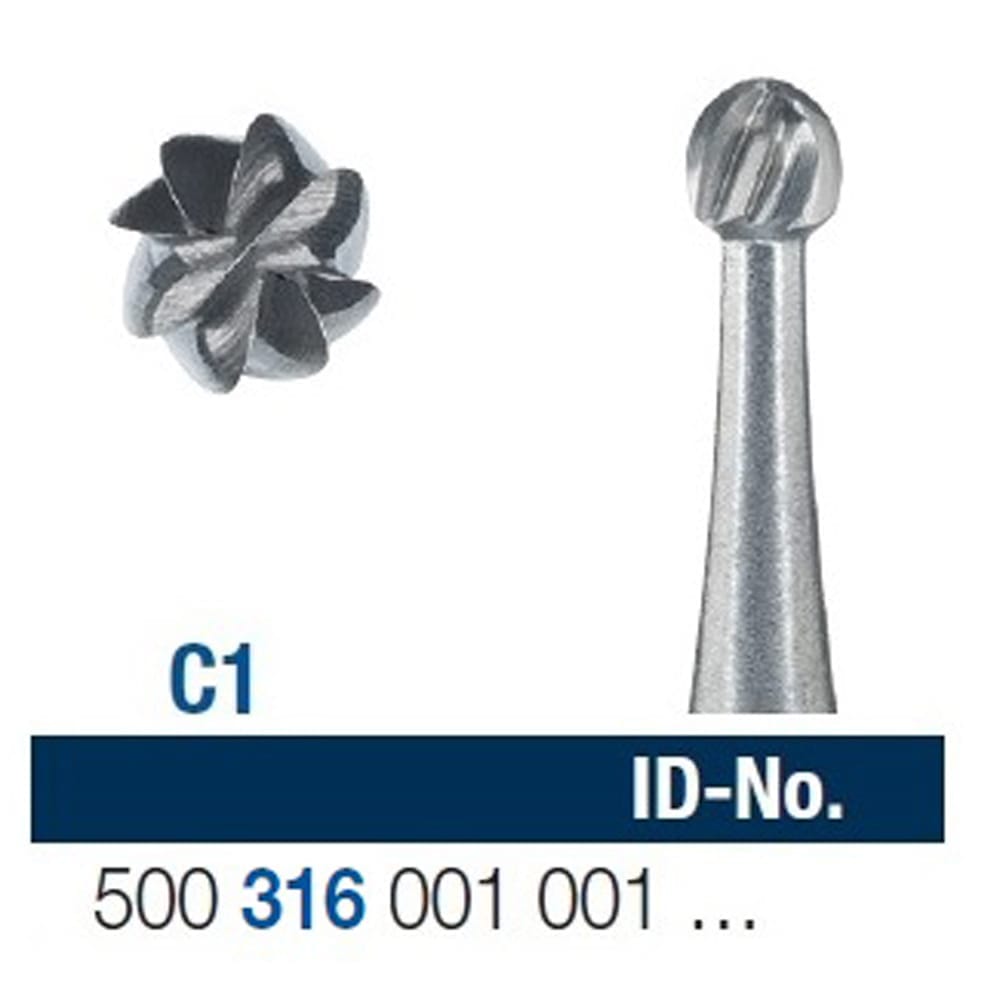 Ela Carbide Bur FG Surgical Round Fig 1 - Pack 6