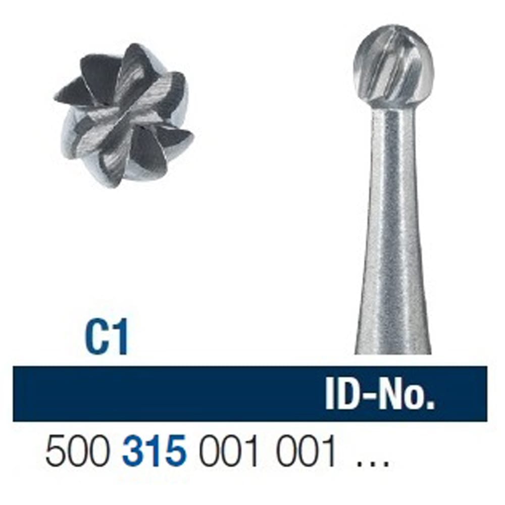 Ela Carbide Bur FG X-Long Round Fig 1 - Pack 6