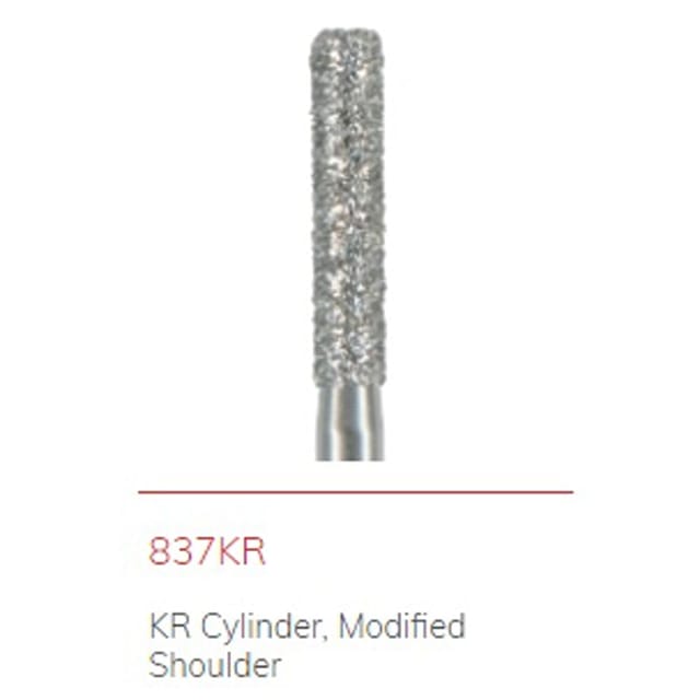 NTI Diamond Bur FG KR Cylinder 837KR - Pack 5 *While Stock Lasts