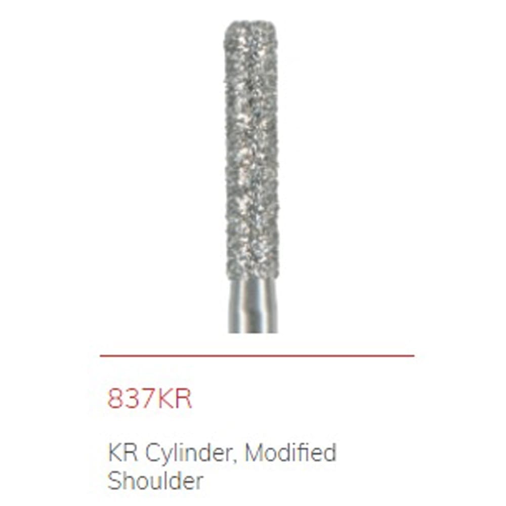 NTI Diamond Bur FG KR Cylinder 837KR - Pack 5 *While Stock Lasts