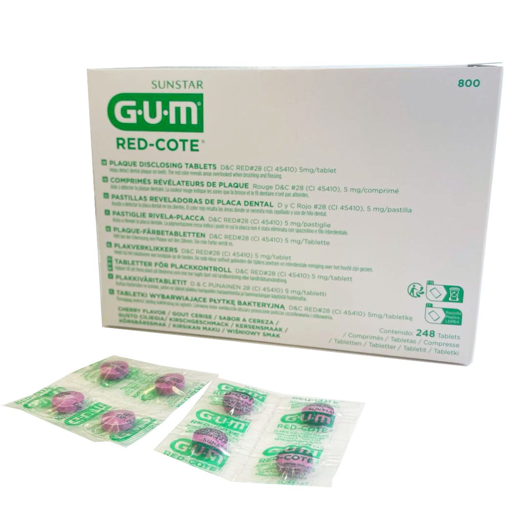 Gum Red-Cote Tablets, 4 Tablets per Strip, 800CQA - Box 62 Strips