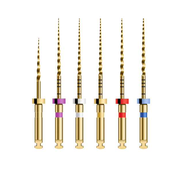 M3 Large Taper Gold NiTi Files 25mm- 6 Pack