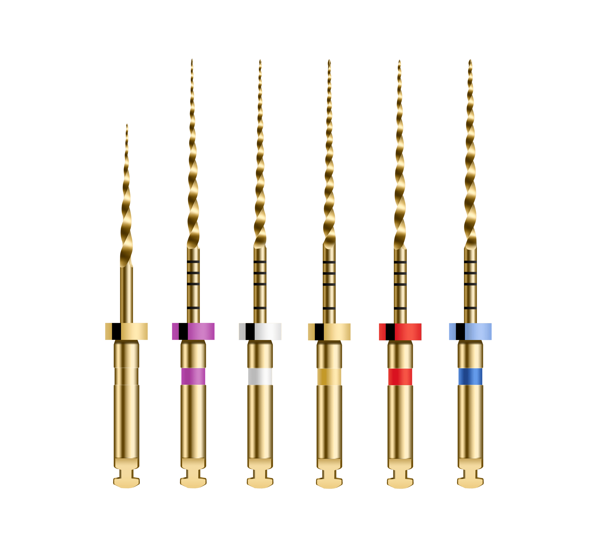 M3 Large Taper Gold NiTi Files 21mm - Pack 6